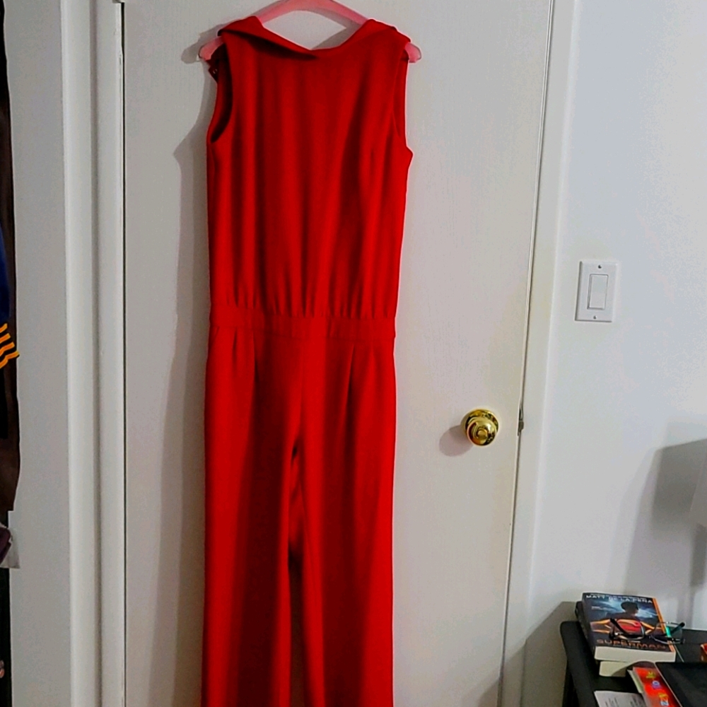 Wide legged Red Dressy Jumpsuit